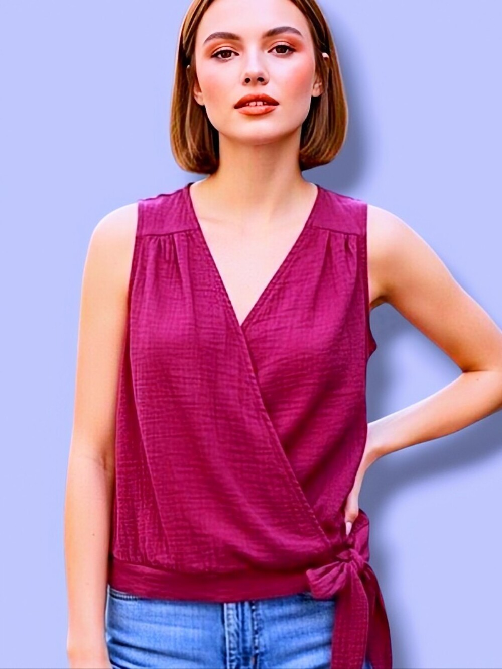 😎💜4/$20 Sleeveless Side Tie Top by Universal Thread